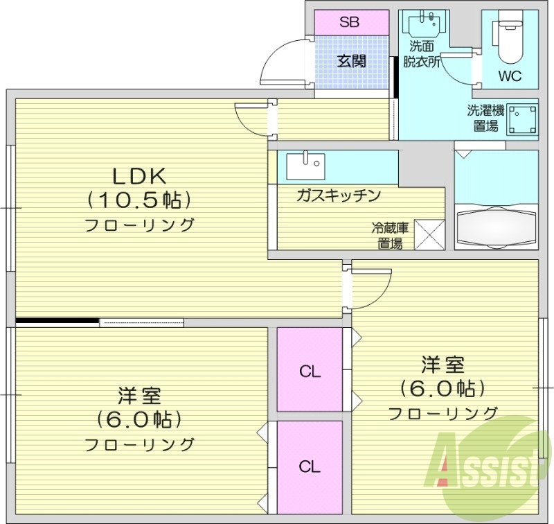 2KDK、シャワートイレ、灯油暖房、モニタ付インターホン
