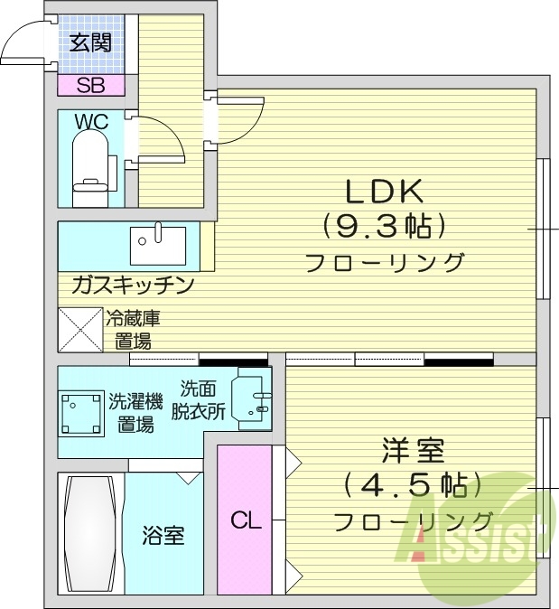 1LDK、灯油暖房、モニター付きインターホン
