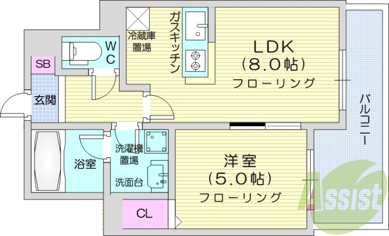 1LDK、独立洗面台、オートロック、シャワートイレ
