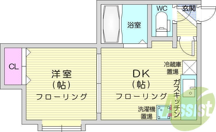 1DK、エアコン、宅配BOX、ネット無料