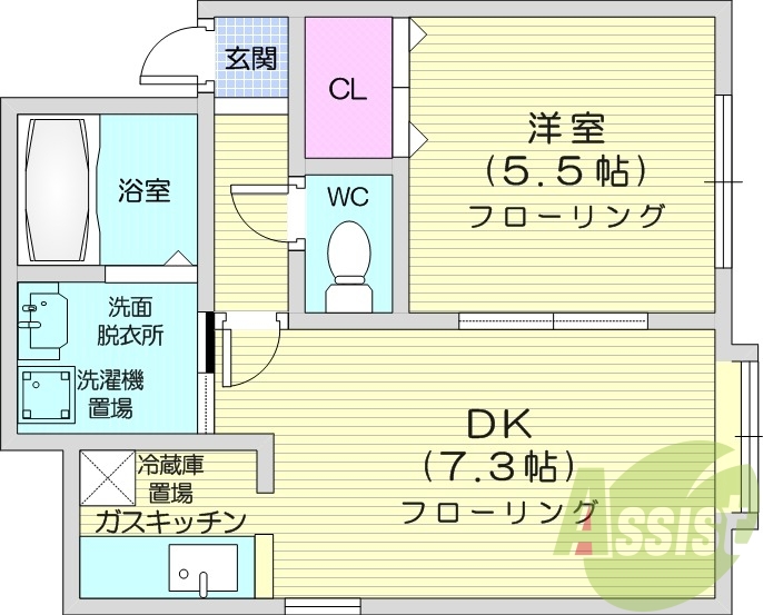 1LDK、灯油暖房、ネット無料、ロードヒーティング