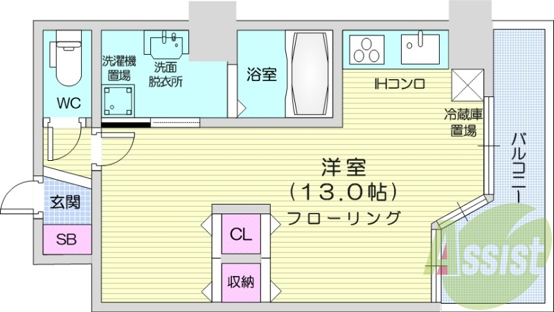 1R、宅配ボックス、オール電化、IHシステムキッチン