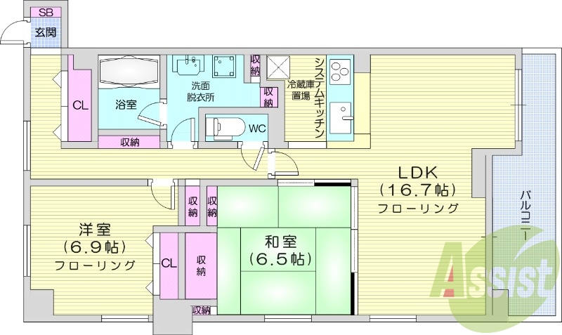 2LDK、分譲賃貸、灯油給湯、追い焚き、システムキッチン