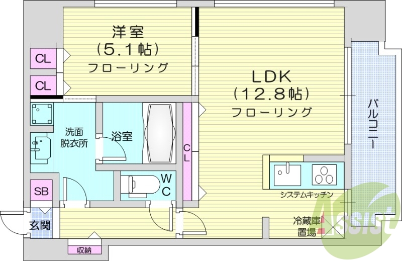 1LDK、都市ガス、エアコン、ネット無料、宅配BOX