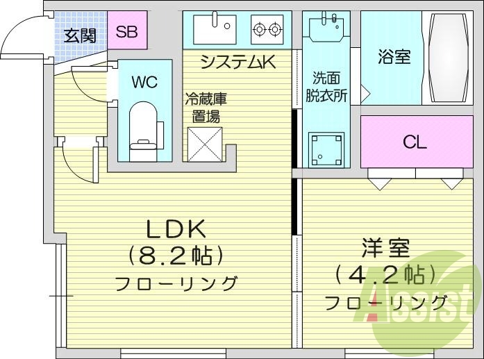 1LDK、エアコン、ガス暖房、ガスリミット