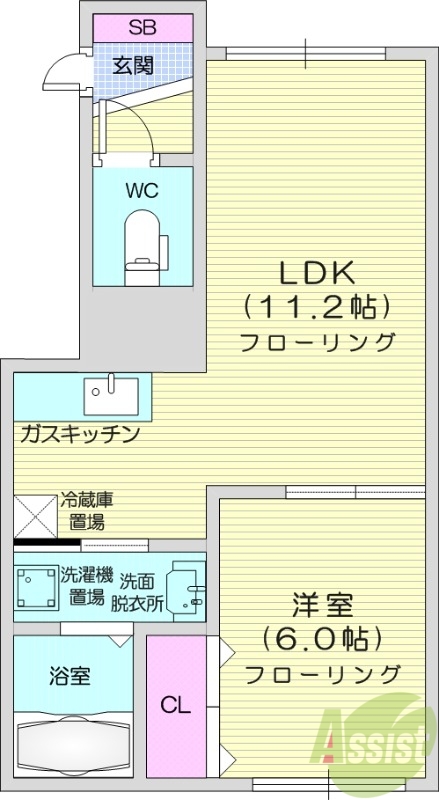 1LDK、灯油ボイラー、オートロック、ネット無料