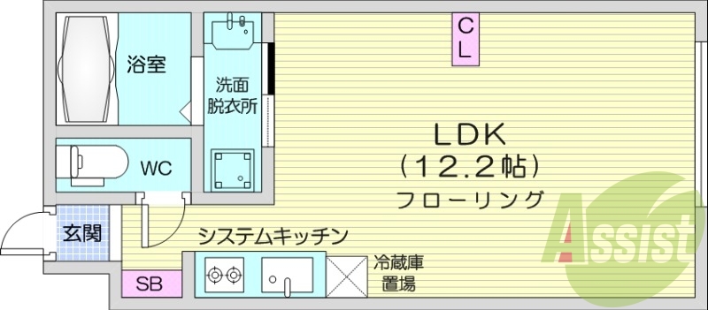 1K、エアコン、宅配ボックス、カメラ付きインターホン