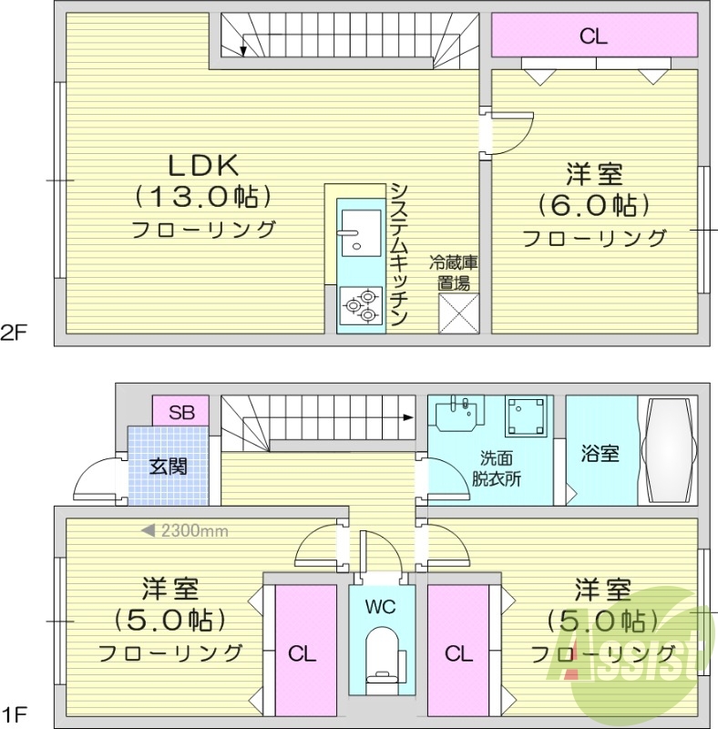 3LDK、エアコン、追い焚き、独立洗面台