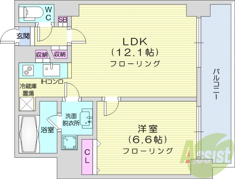 1LDK、エアコン、防犯カメラ、ネット無料、オートロック