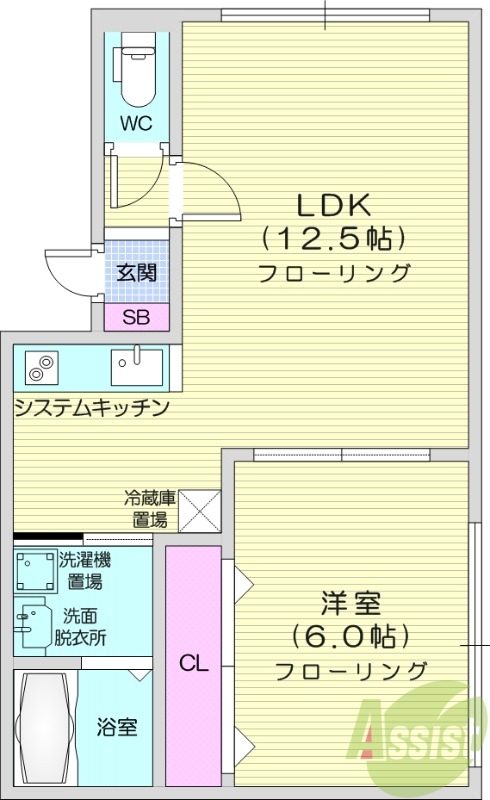 1LDK、ペット可、システムキッチン、独立洗面台