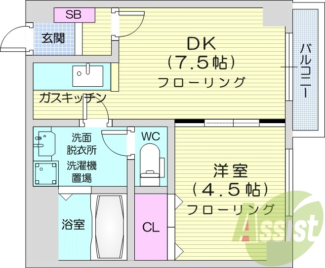 1DK、オートロック、宅配ボックス、ロードヒーティング