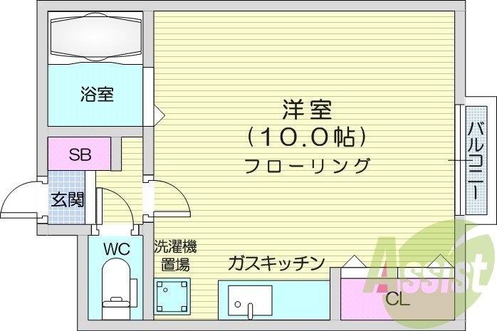 1R、灯油暖房、ガス給湯、シューズボックス、インターホン