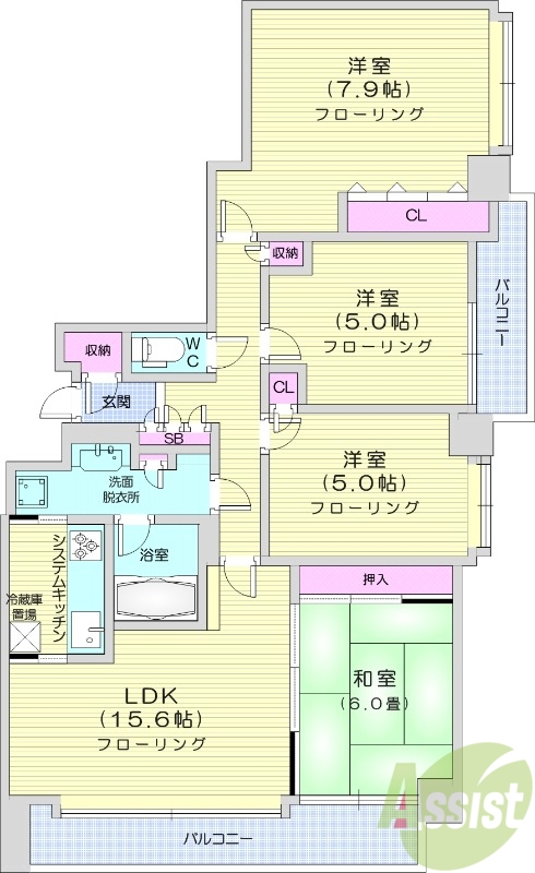 4LDK、分譲、ペット可、都市ガス