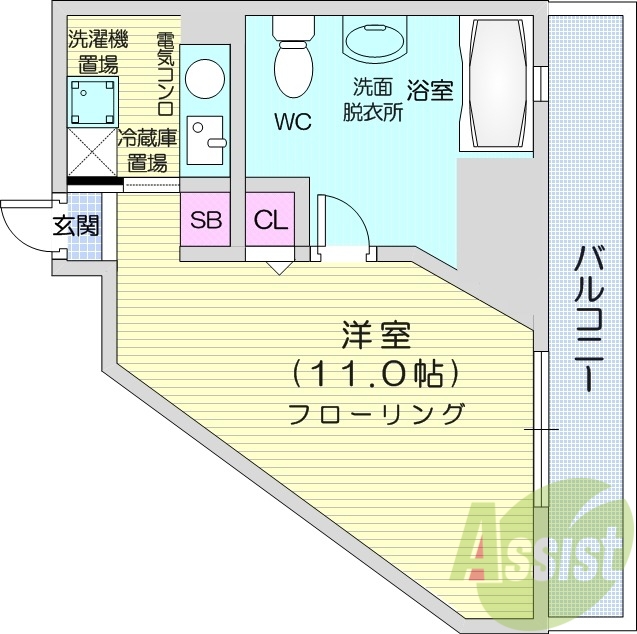 1K、クローゼット、灯油給湯・灯油暖房、シューズボックス