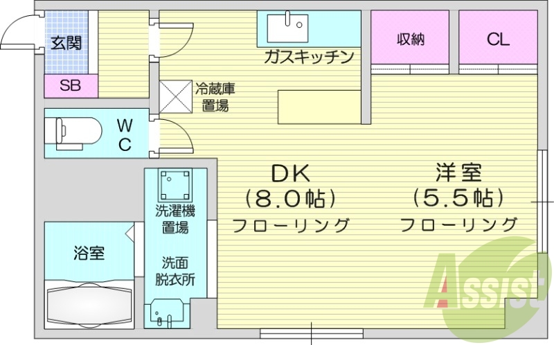 1DK、エアコン、灯油暖房、ネット使用料不要
