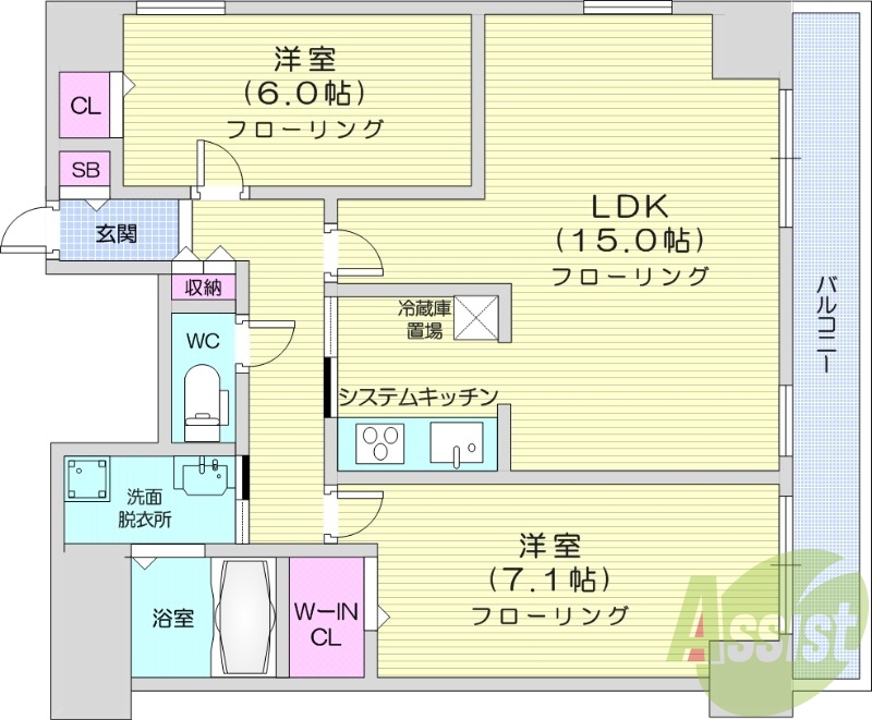 2LDK、オートロック、デザイナーズ、オール電化、IHコンロ