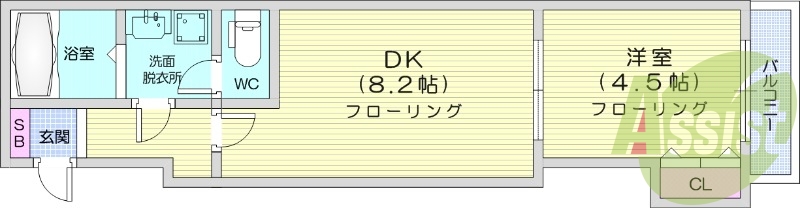 1LDK、エアコン、灯油暖房、ネット使用料不要