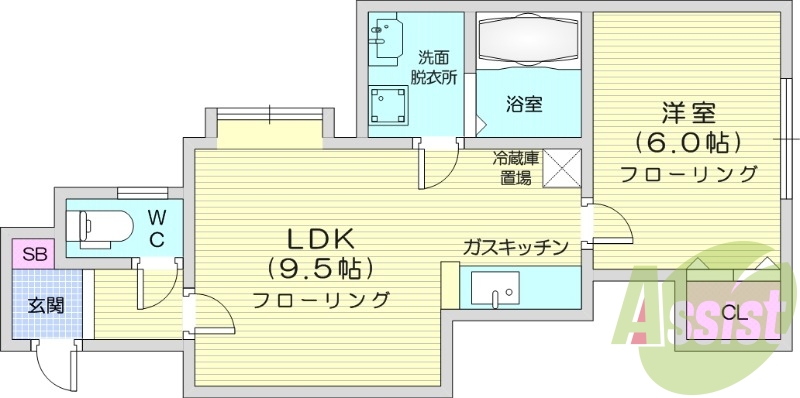 1LDK、ネット使用料不要、灯油暖房、エアコン