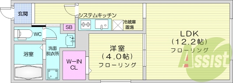 1LDK、都市ガス、ガス暖房、ネット無料、オートロック