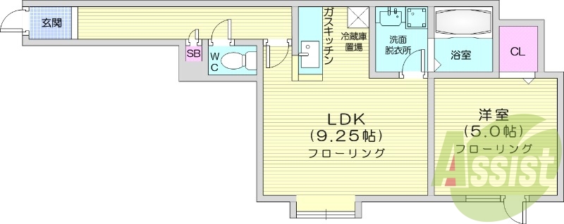 1LDK、インターネット無料、エアコン、灯油暖房