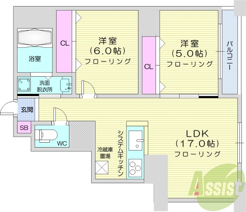2LDK、オール電化、ペット相談、浴室乾燥機