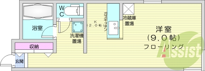 1K、デザイナーズ、ガスFF暖房、オートロック