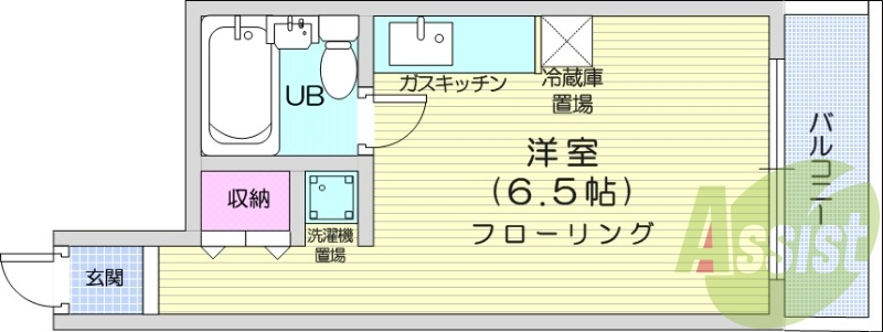 1K、デザイナーズ、ガスFF暖房、オートロック