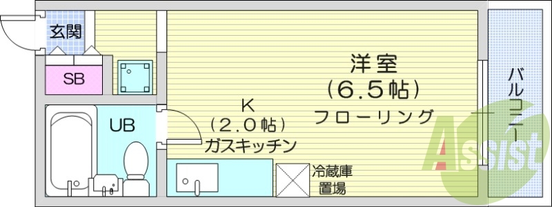 1K、デザイナーズ、ガスFF暖房、オートロック