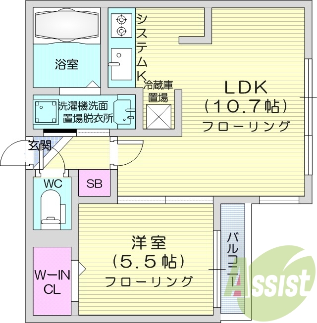 1LDK、エアコン、ネット無料、オートロック