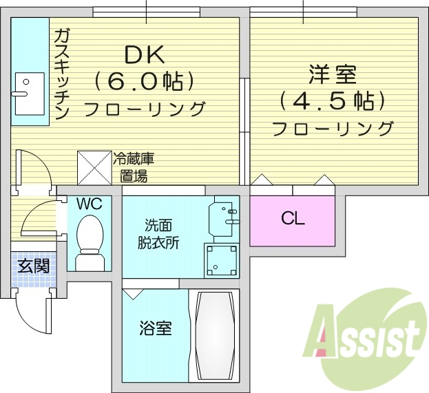 1DK、灯油暖房、TVモニターホン、トランクルーム