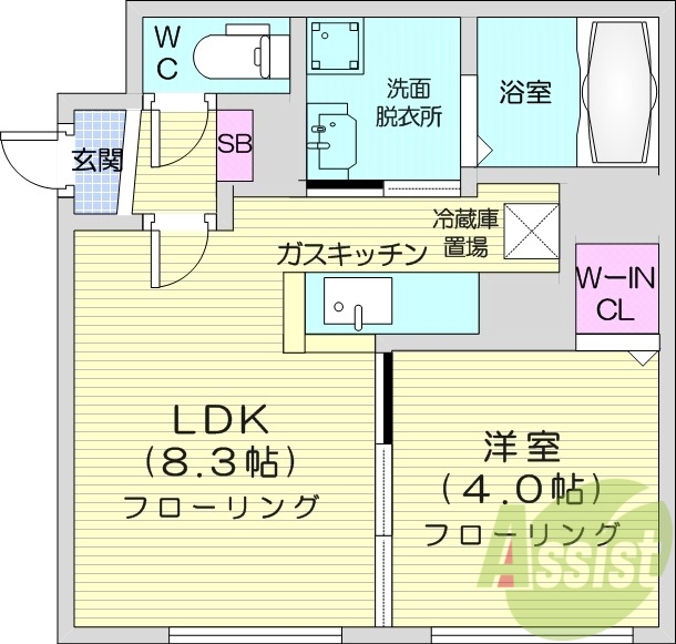 1LDK、ペット可、エアコン、オートロック