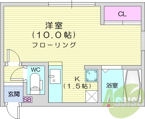 1K、エアコン、灯油暖房、ネット使用料不要