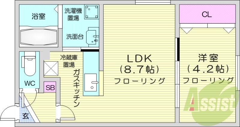 1LDK、エアコン、独立洗面台、灯油暖房、シャワートイレ