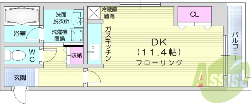 1R、エアコン、角部屋、ネット無料、灯油暖房
