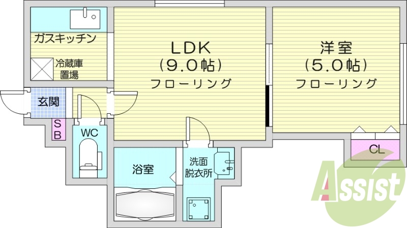1LDK、エアコン、トランクルーム、ロードヒーティング