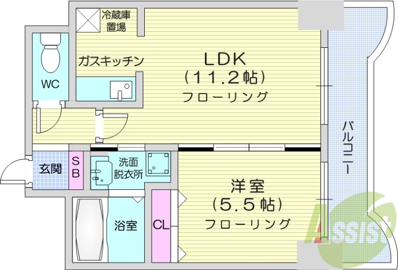1LDK、オートロック、防犯カメラ、エアコン、宅配ボックス