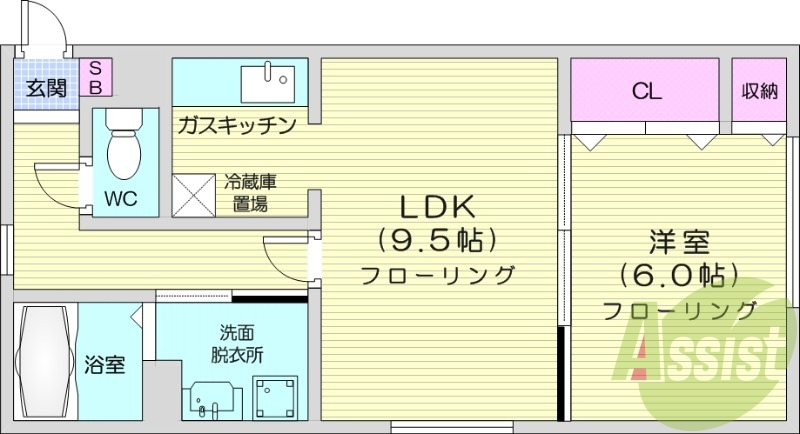 1LDK、エアコン、オートロック、灯油暖房、独立洗面台