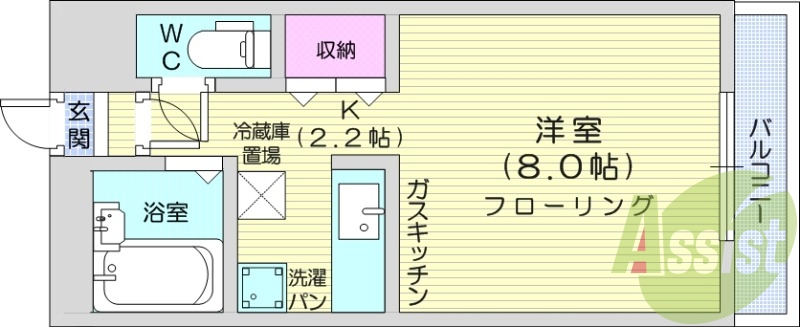 1K、灯油暖房、インターネット設備、ウォシュレット
