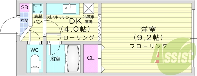 1K、角部屋、ネット使用料無料、カメラ付きインターホン