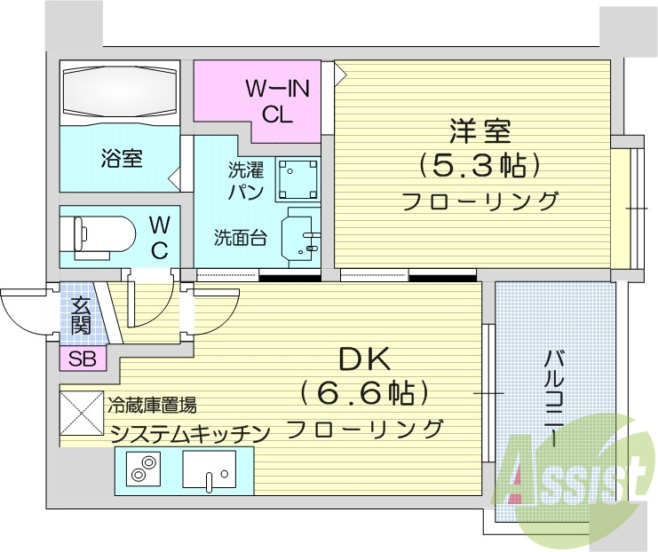 1DK、エアコン、独立洗面台、シャワートイレ、バス・トイレ別