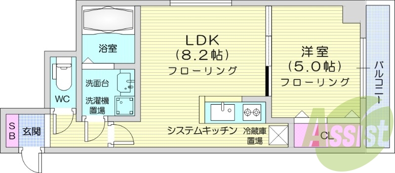 １LDK、ペット可、都市ガス、インターネット無料