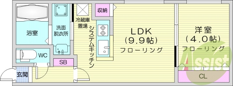 1LDK、ガスリミット、エアコン、ネット無料