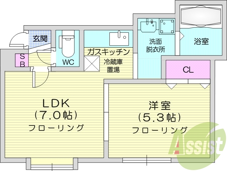 1LDK、ペット相談、ネット無料、独立洗面台