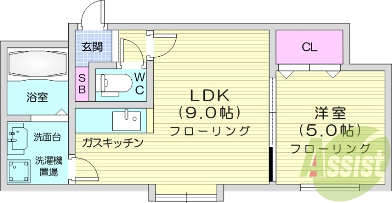 1LDK、ネット使用料不要、ロードヒーティング