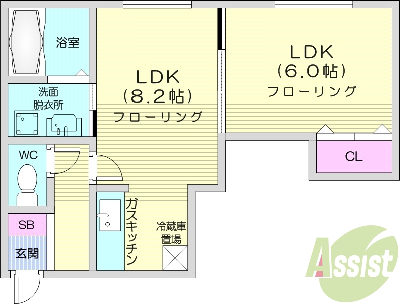 1LDK、独立洗面台、最上階、灯油暖房