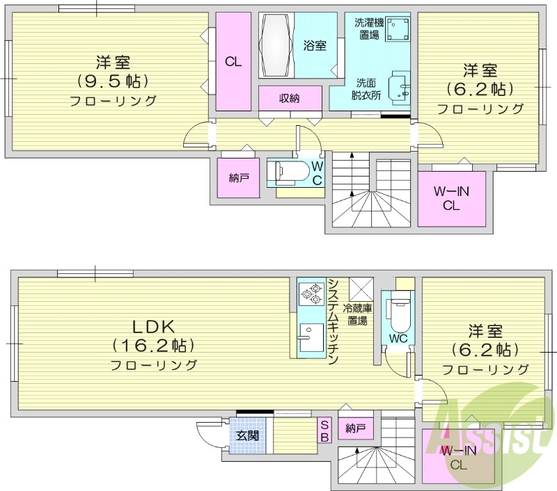 3LDK、エアコン、ガスリミット、追い焚き、トランクルーム