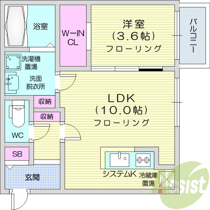 1LDK、エアコン、ガスリミット、シャワートイレ、ペット可