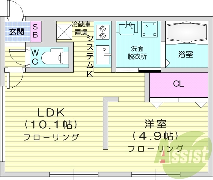 1LDK、エアコン、ネット無料、温水洗浄便座