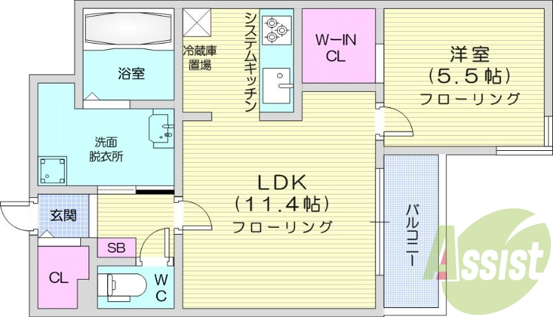 1LDK、エアコン、都市ガス、追い焚き、ネット無料