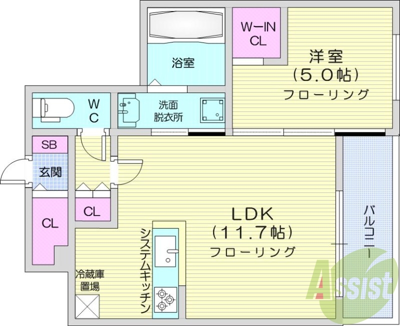 1LDK、エアコン、都市ガス、追い焚き、ネット無料